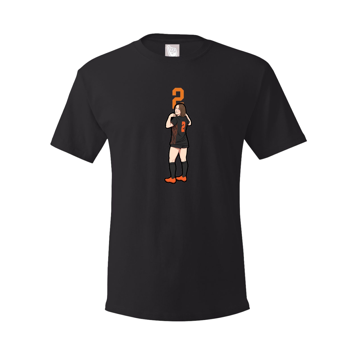 Youth Tee — Number Top in Black
