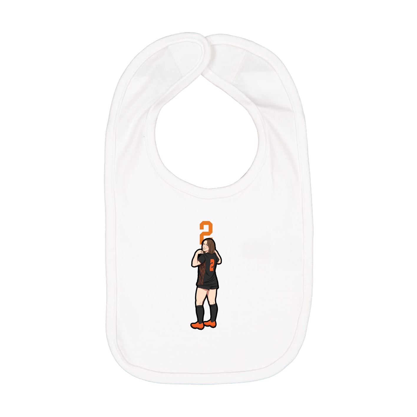 Infant Bib — Number Top in White