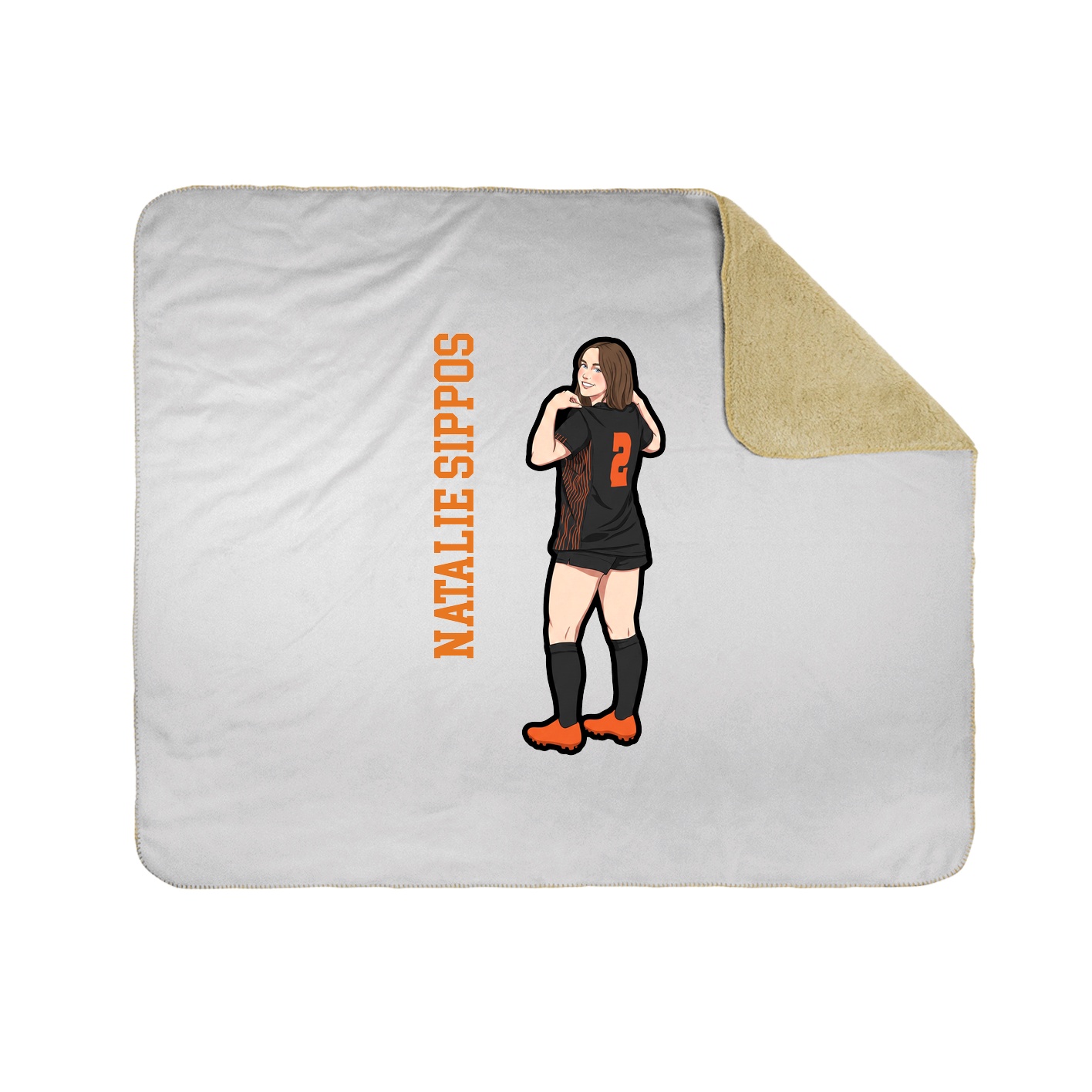 Throw Blanket — Name Vertical in White