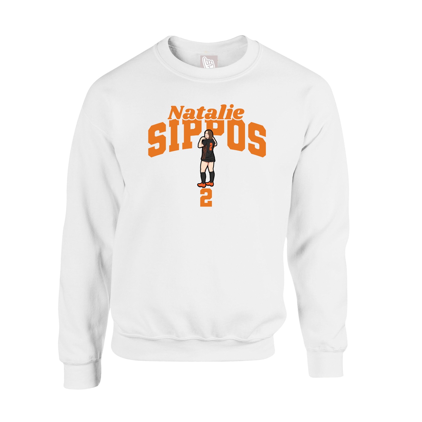 Fleece Crew — Signature Arch in White