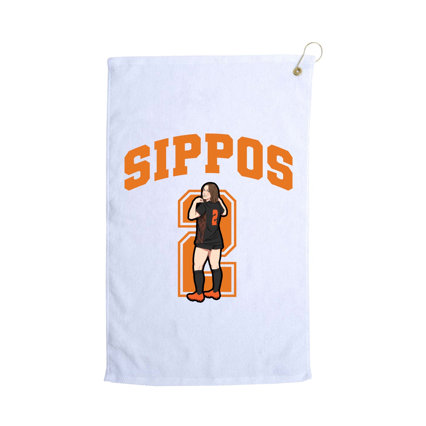 Golf Towel — Number in White