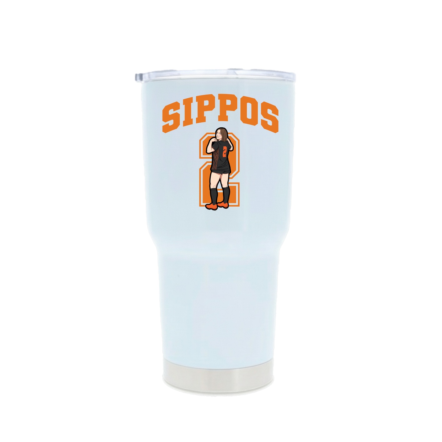 30oz Stainless Steel Tumbler — Number in White