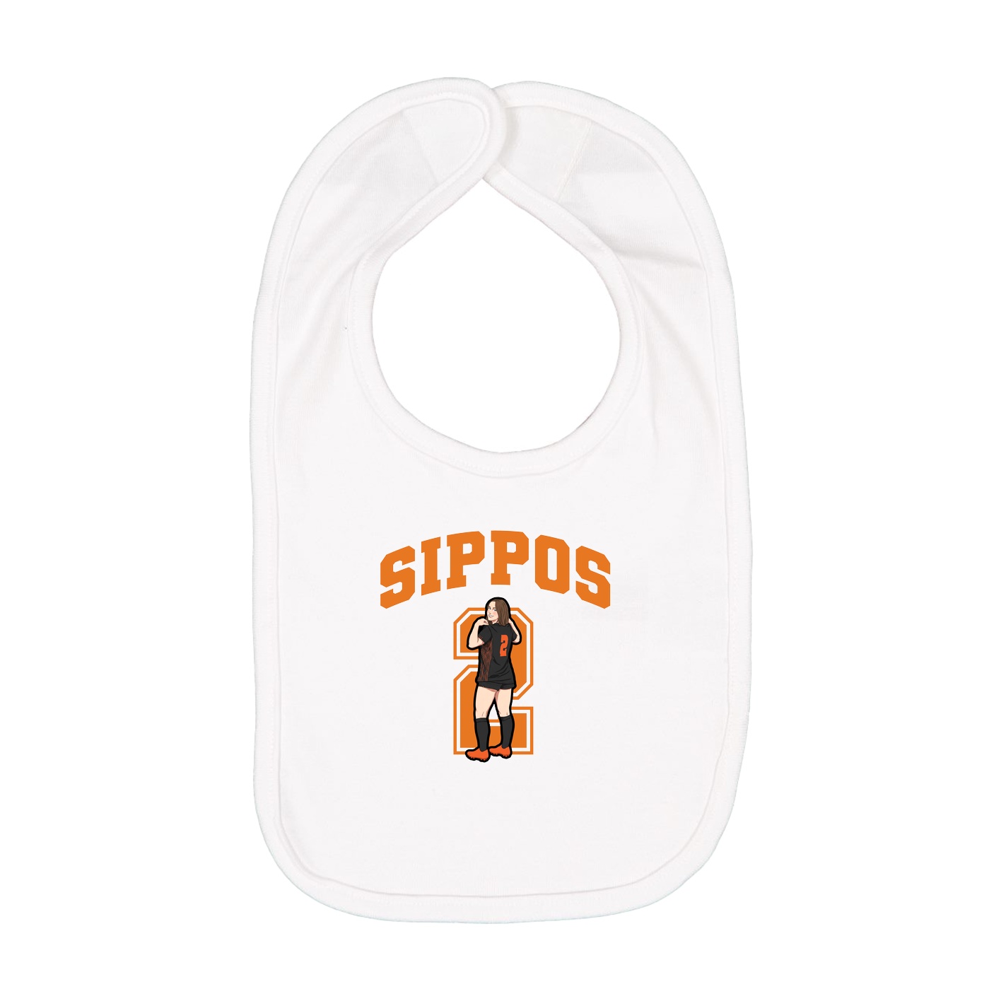 Infant Bib — Number in White