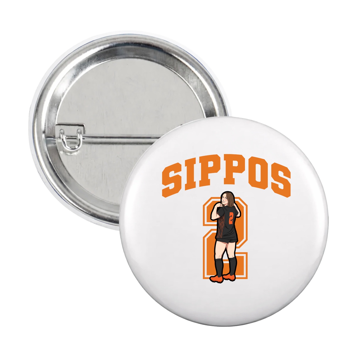 Game Day Button — Number in White