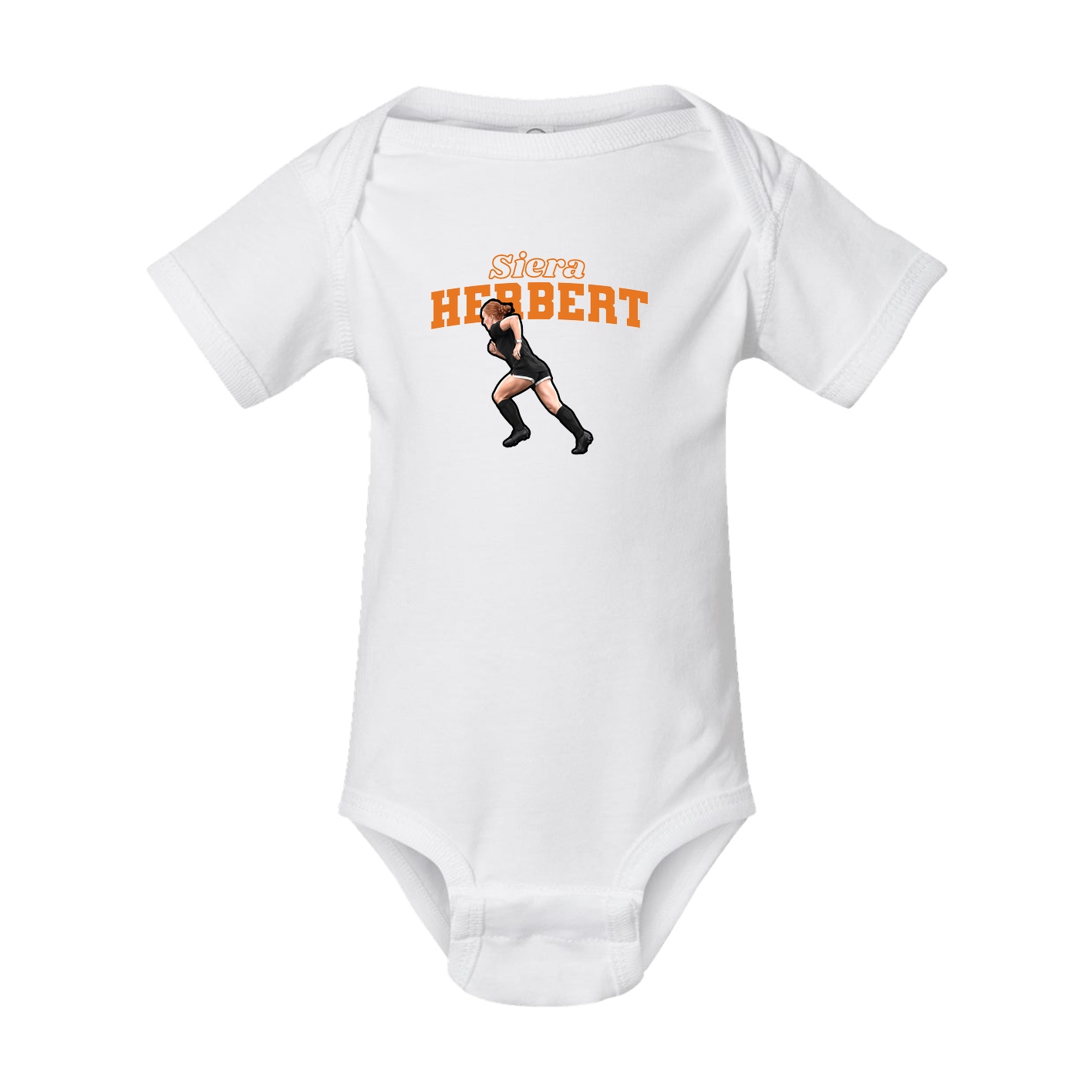 Baby Onesie — Name Arch in White