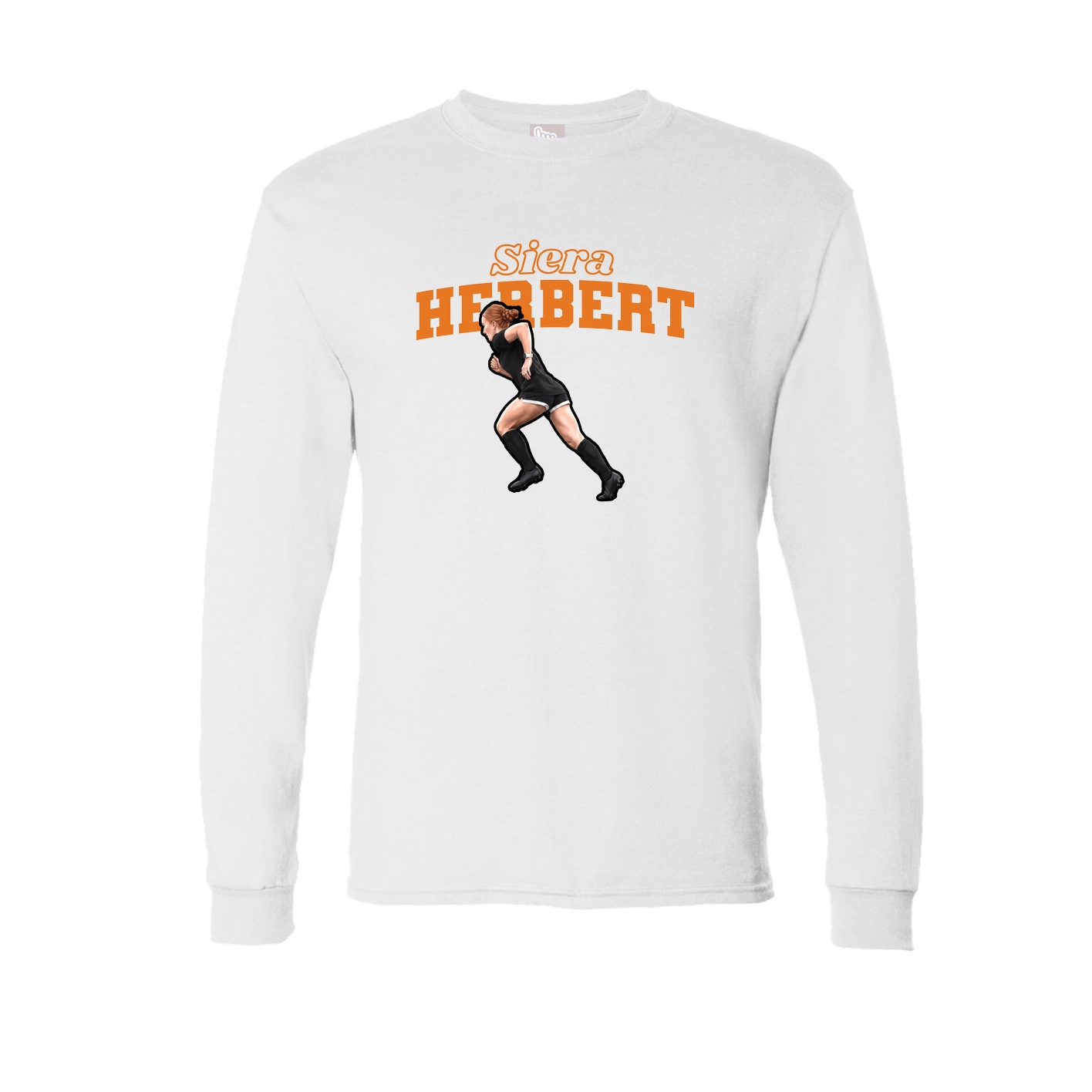 Long Sleeve Tee — Name Arch in White
