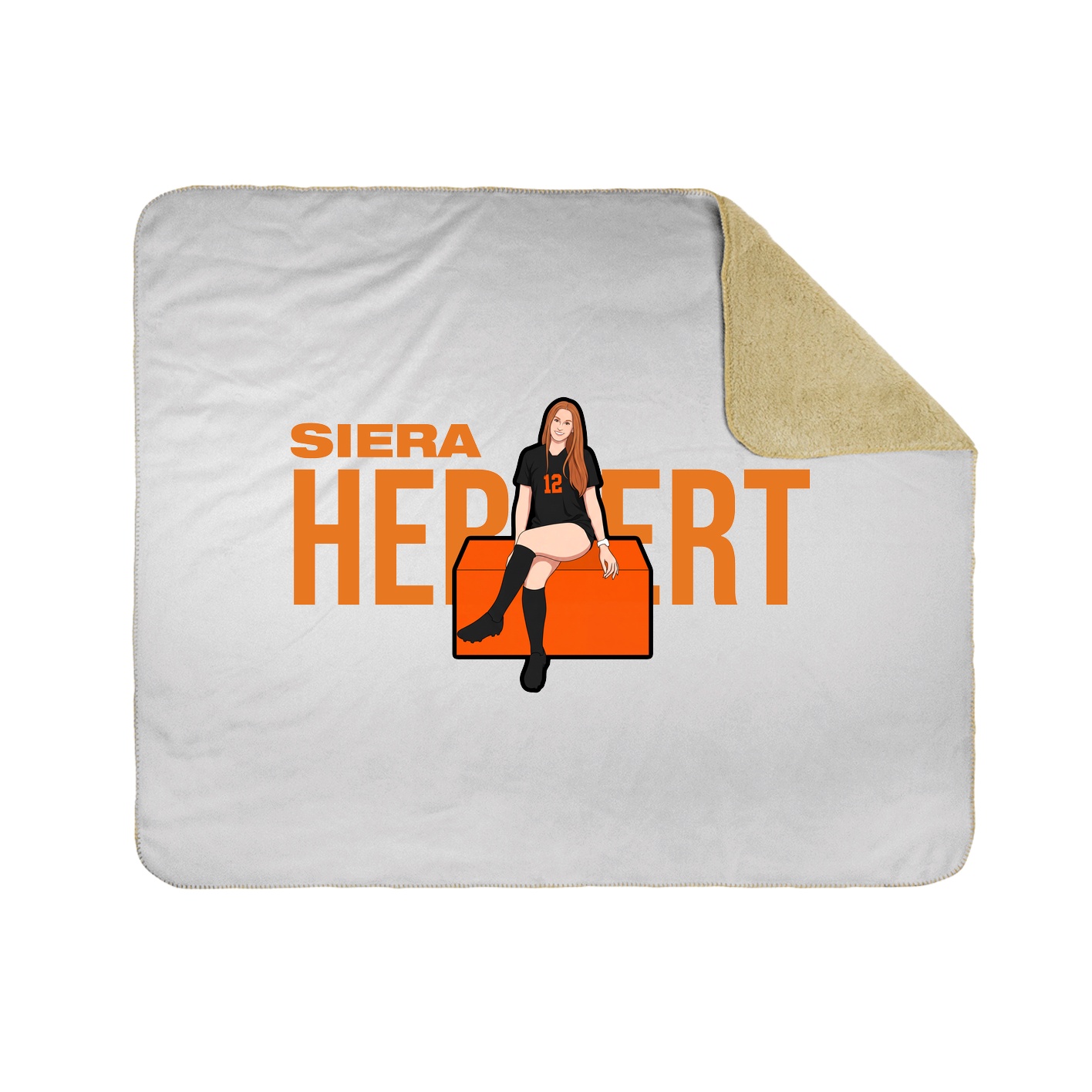 Throw Blanket — Player Name in White