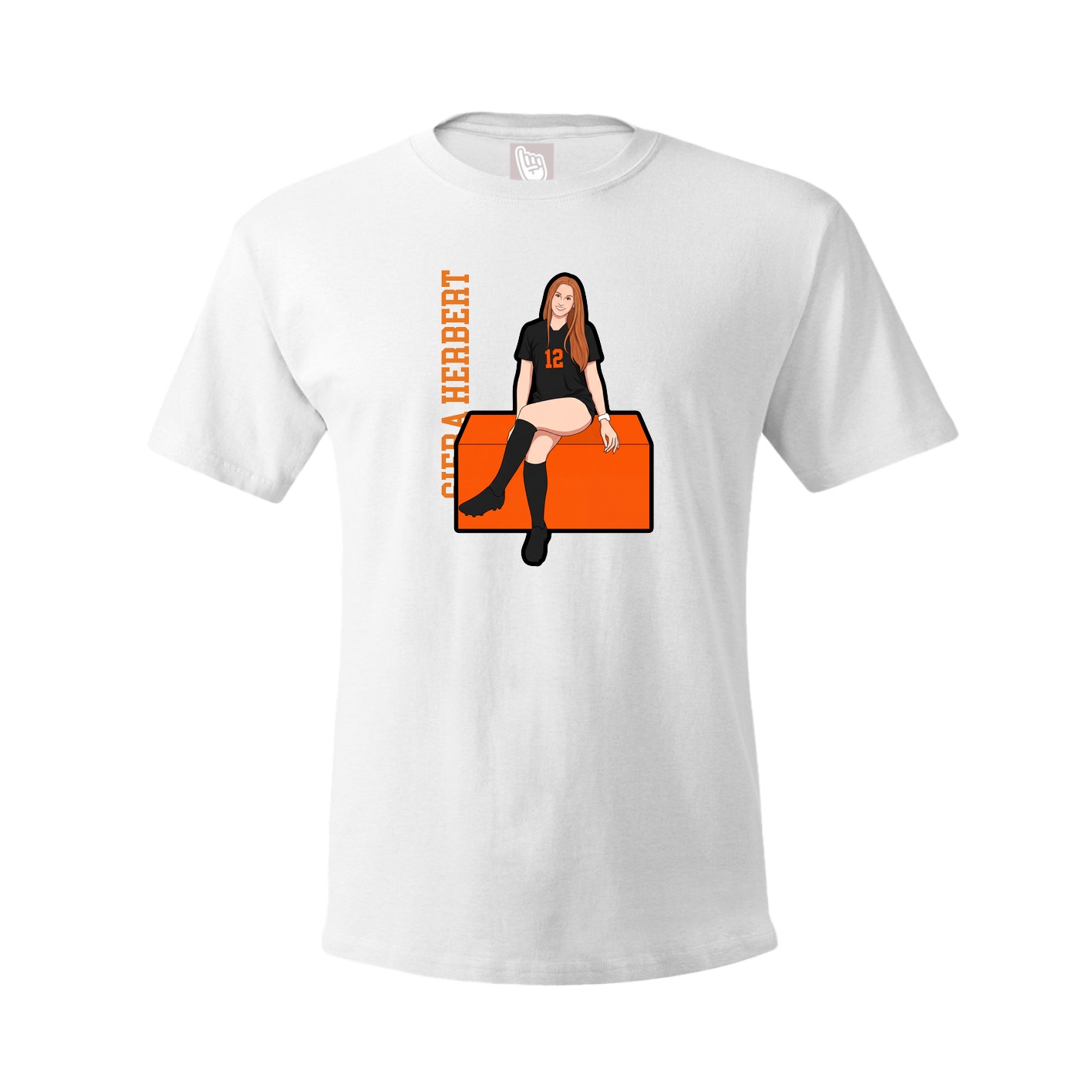 Youth Tee — Name Vertical in White