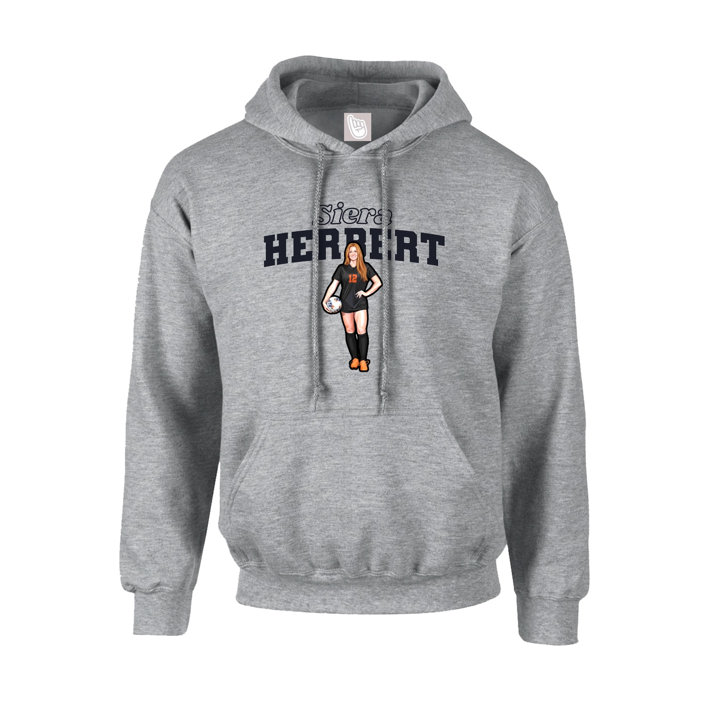 Hoodie — Name Arch in Grey