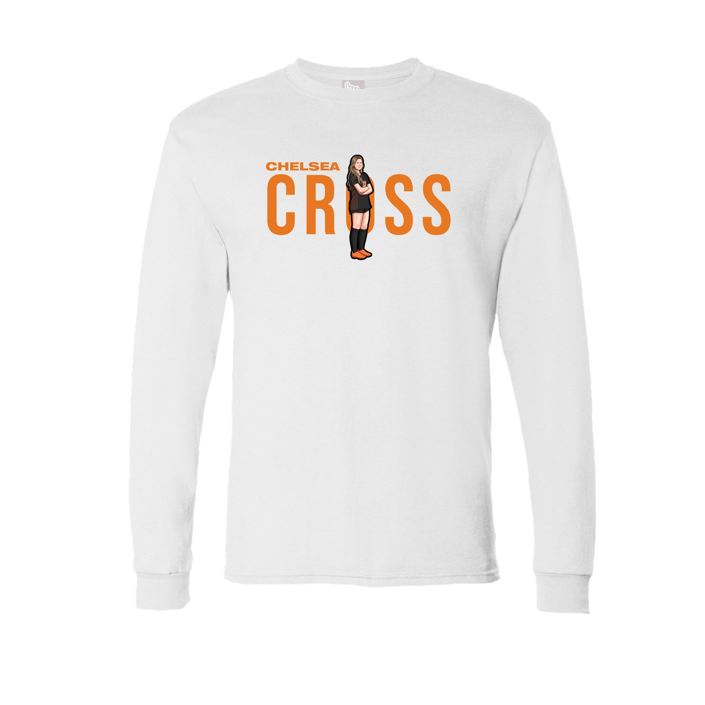 Long Sleeve Tee — Player Name in White