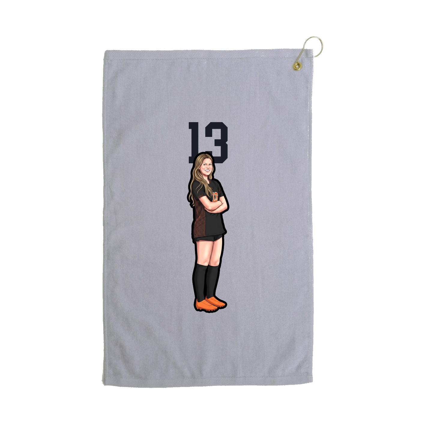 Golf Towel — Number Top in Grey
