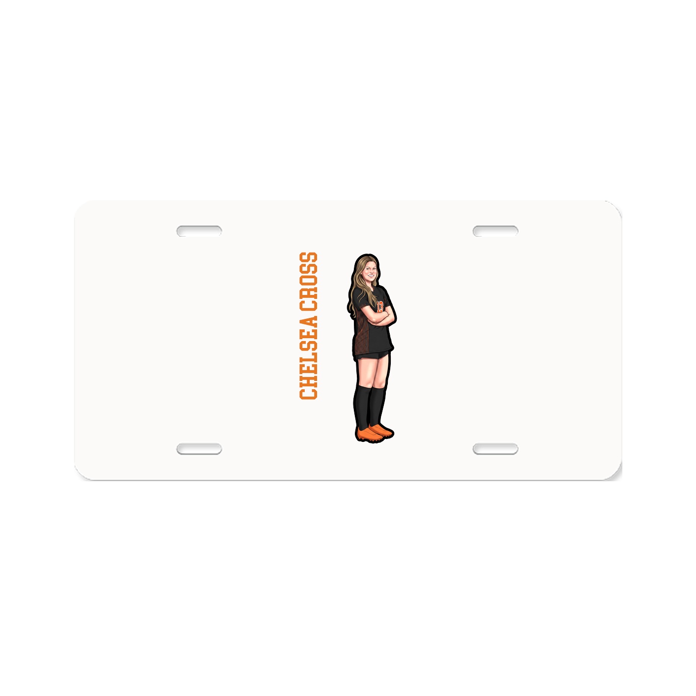 License Plate — Name Vertical in Classic