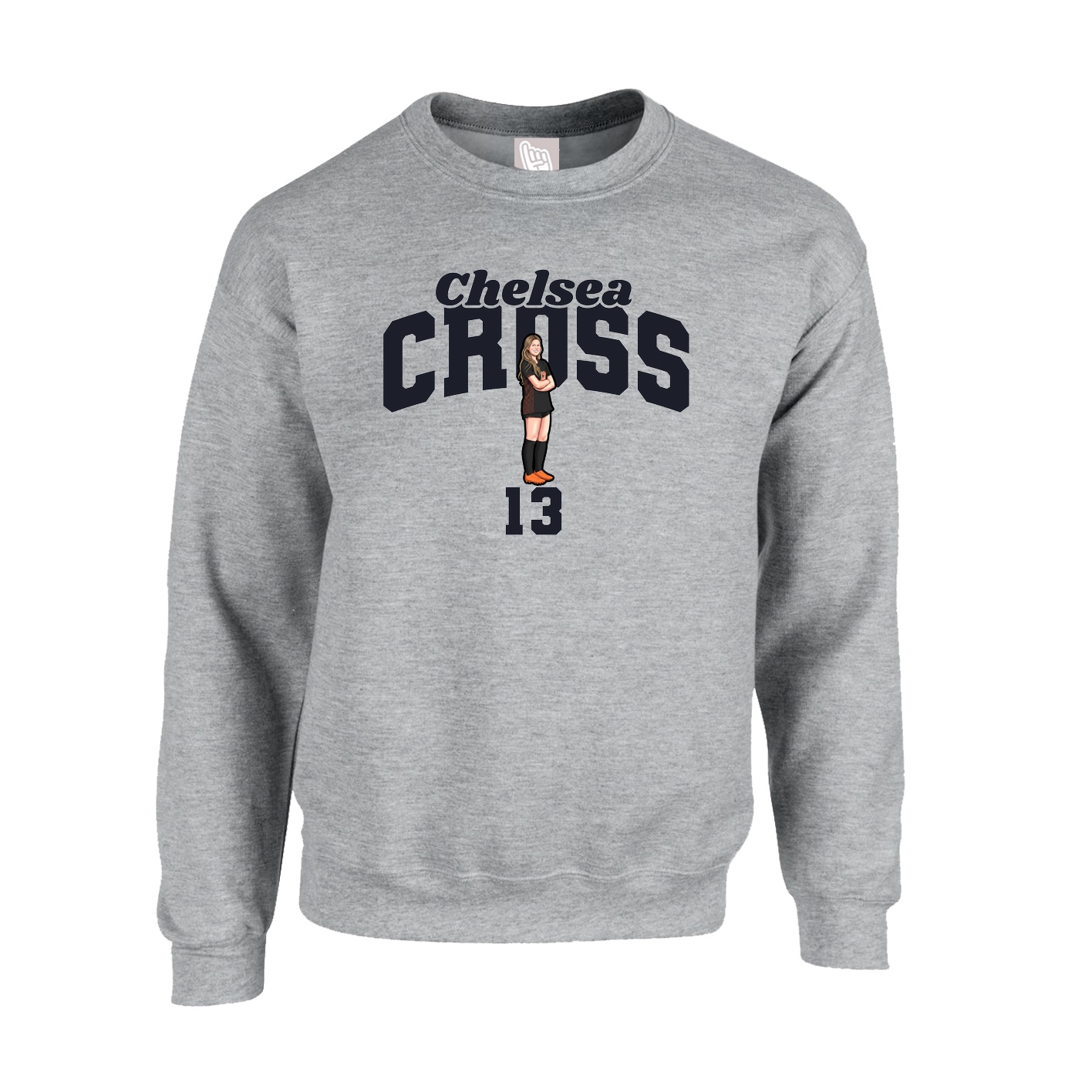 Fleece Crew — Signature Arch in Grey