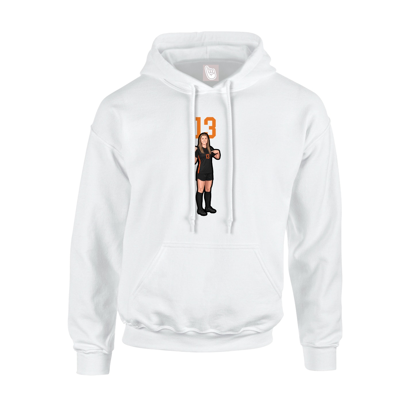 Hoodie — Number Top in White