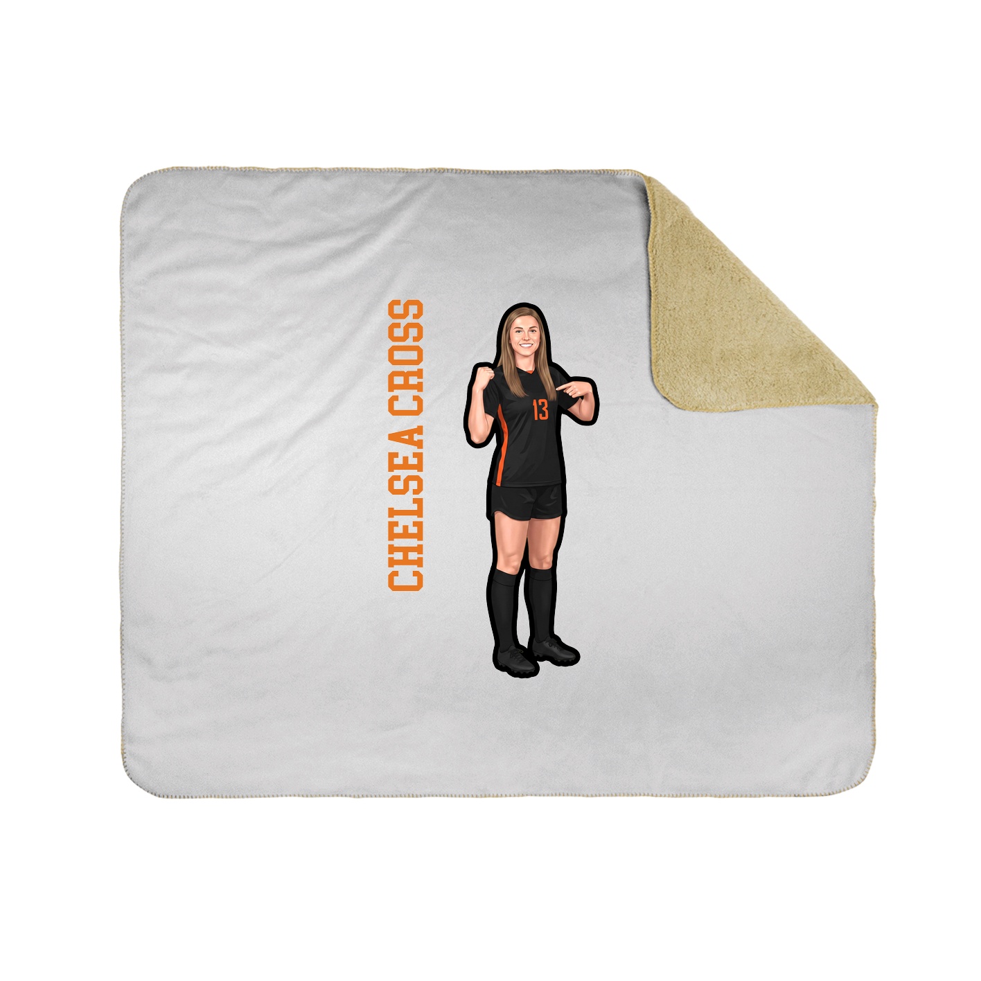 Throw Blanket — Name Vertical in White