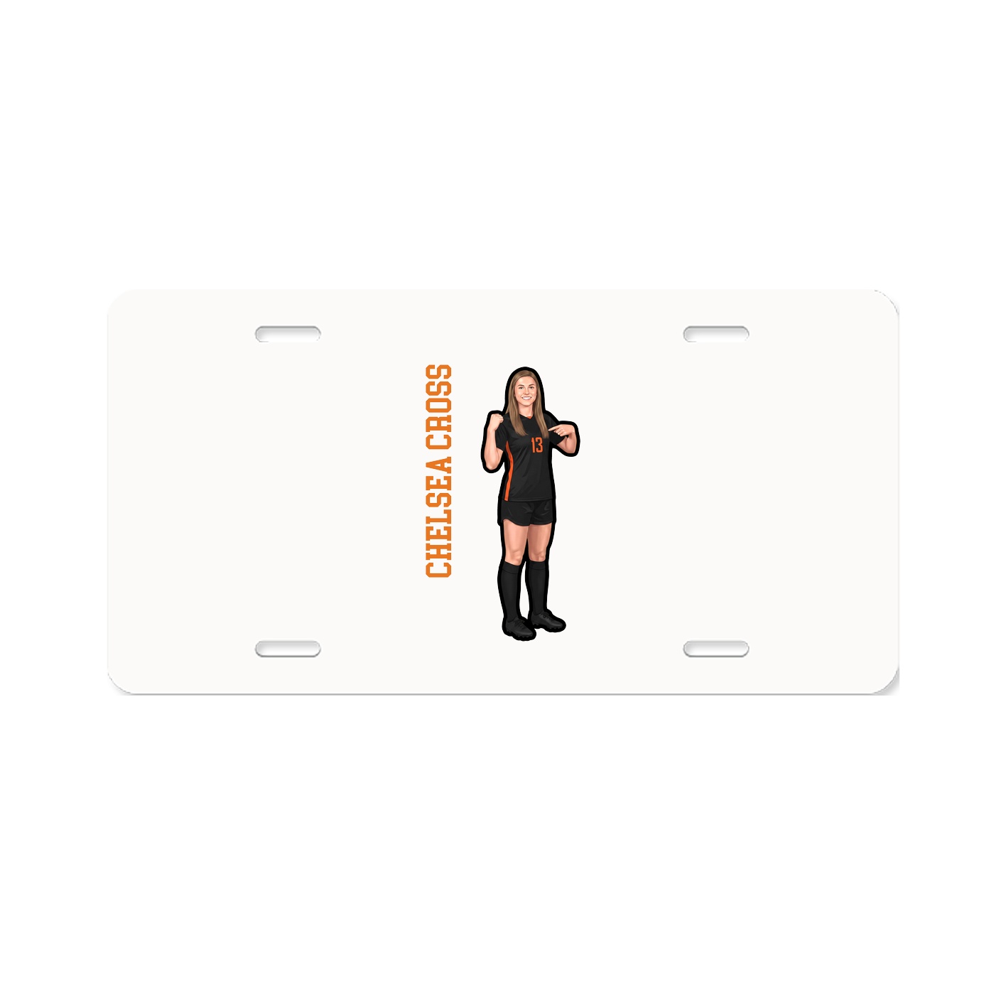 License Plate — Name Vertical in Classic