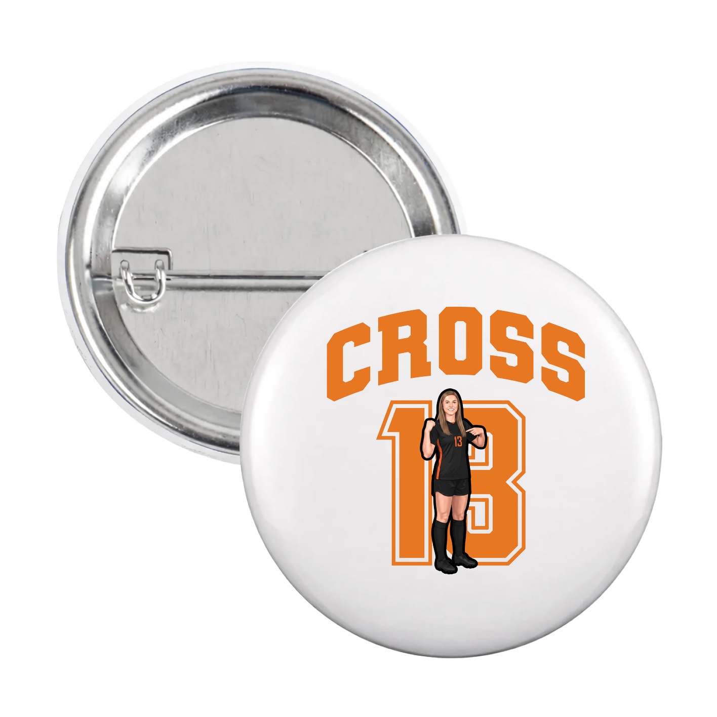 Game Day Button — Number in White