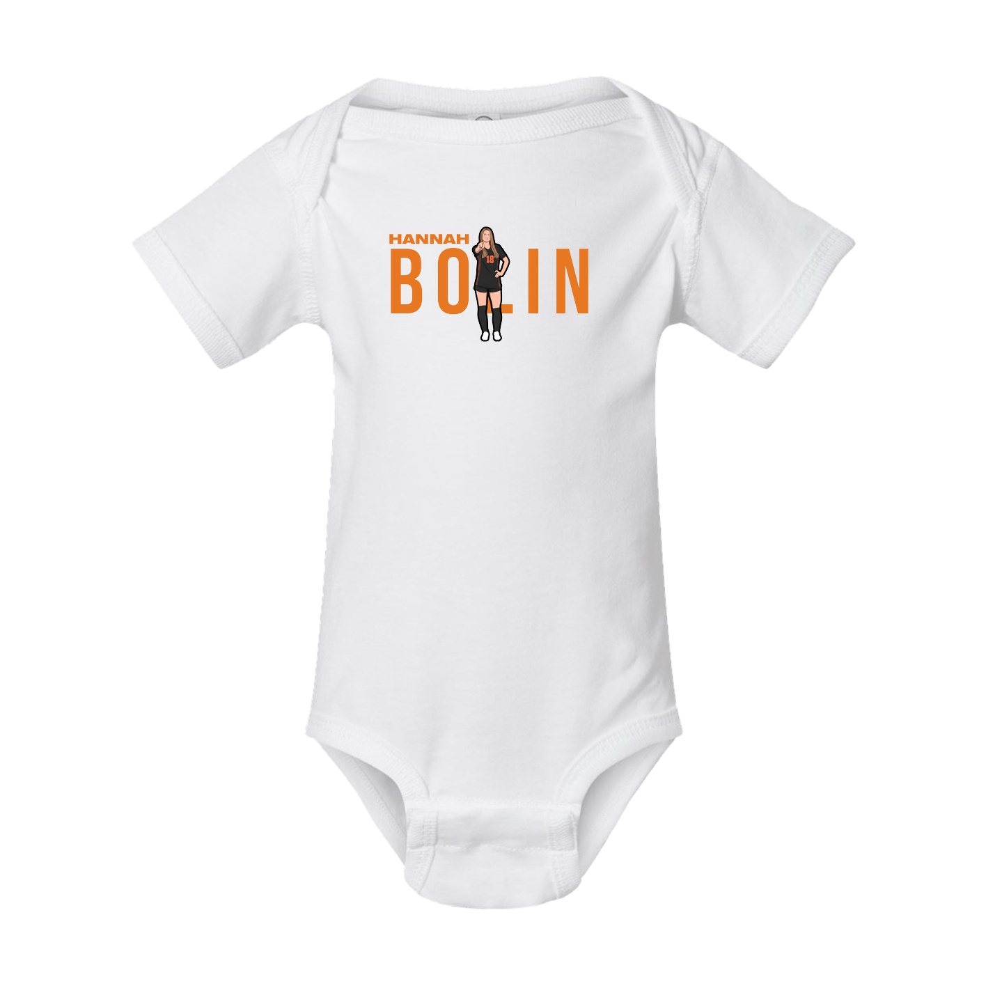 Baby Onesie — Player Name in White
