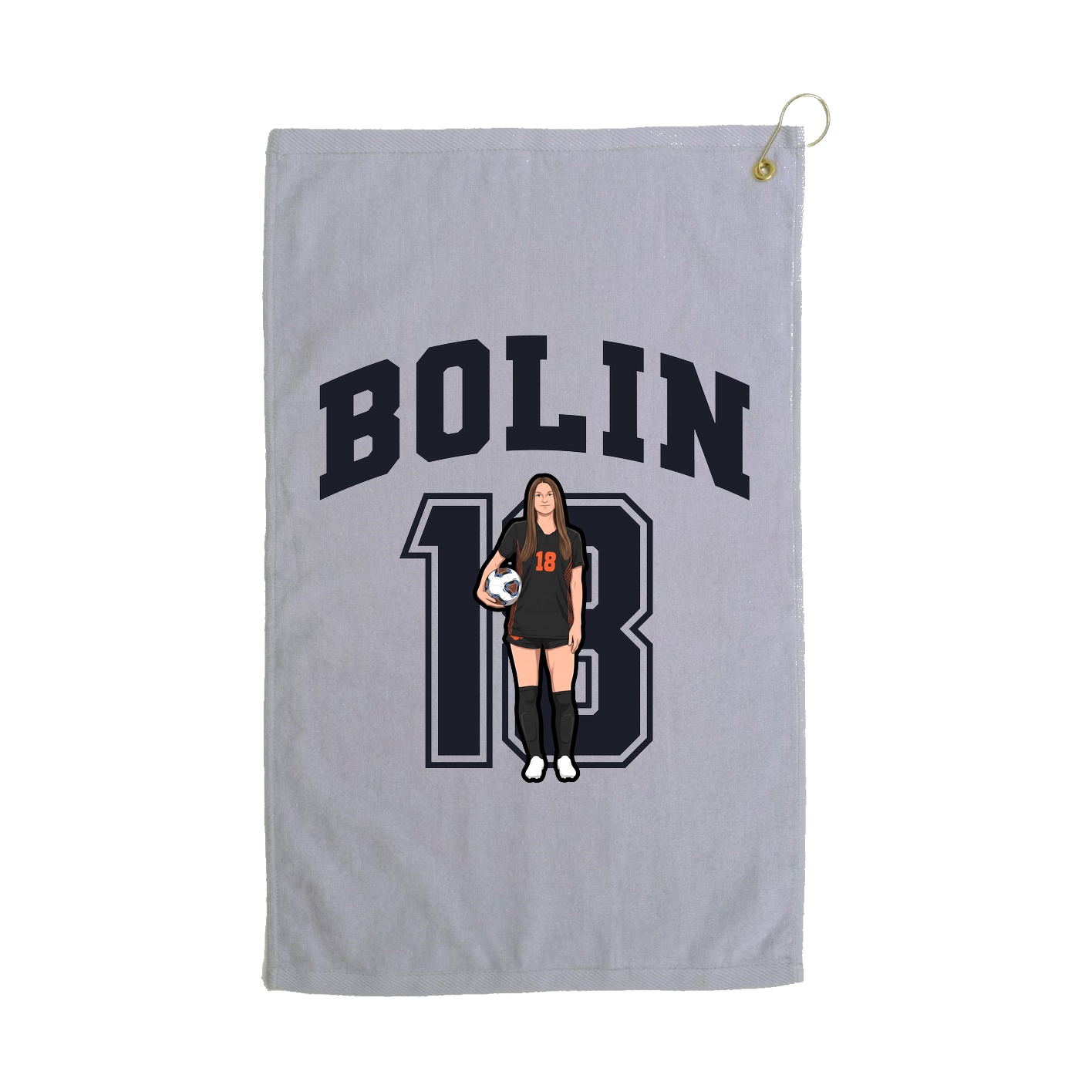 Golf Towel — Number in Grey