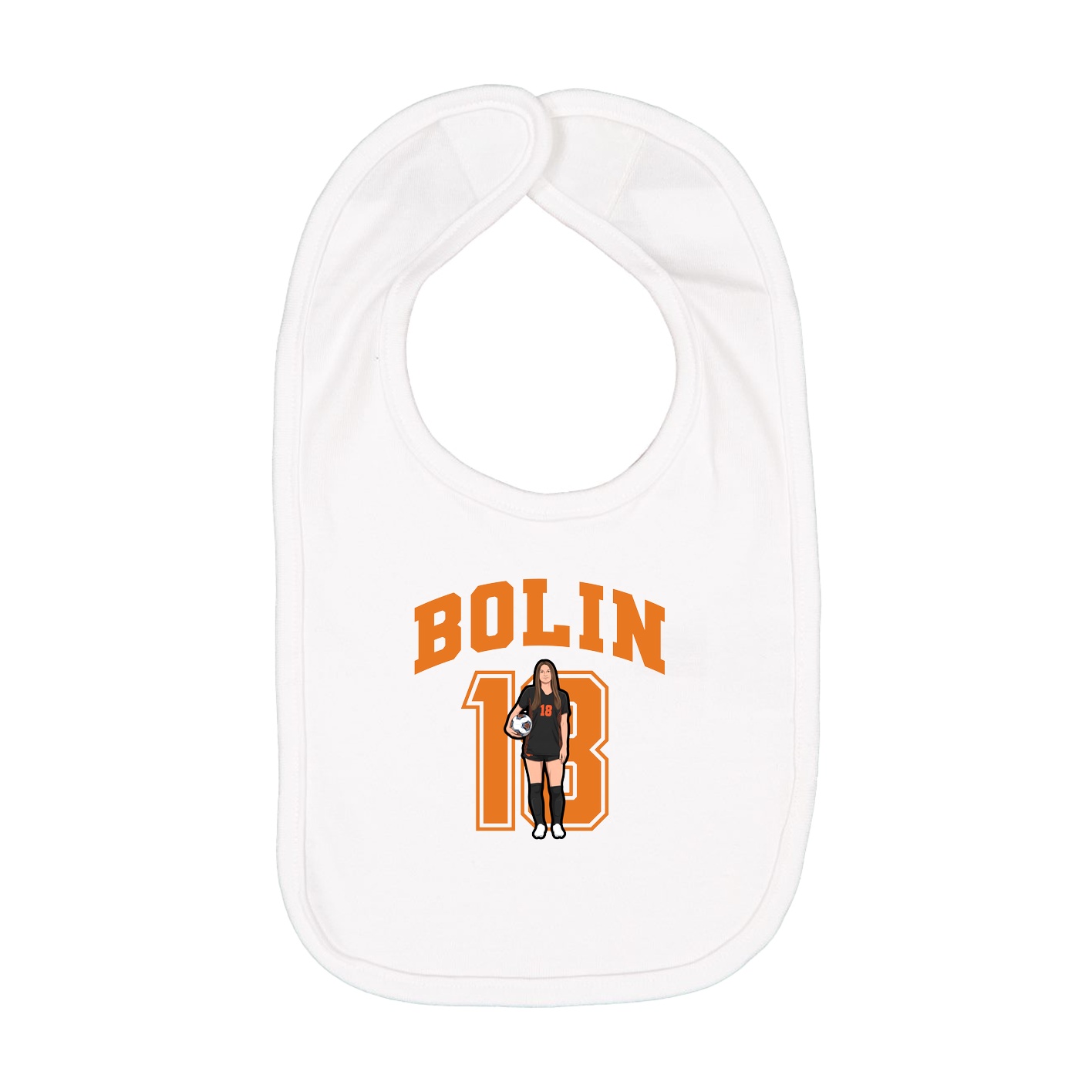 Infant Bib — Number in White
