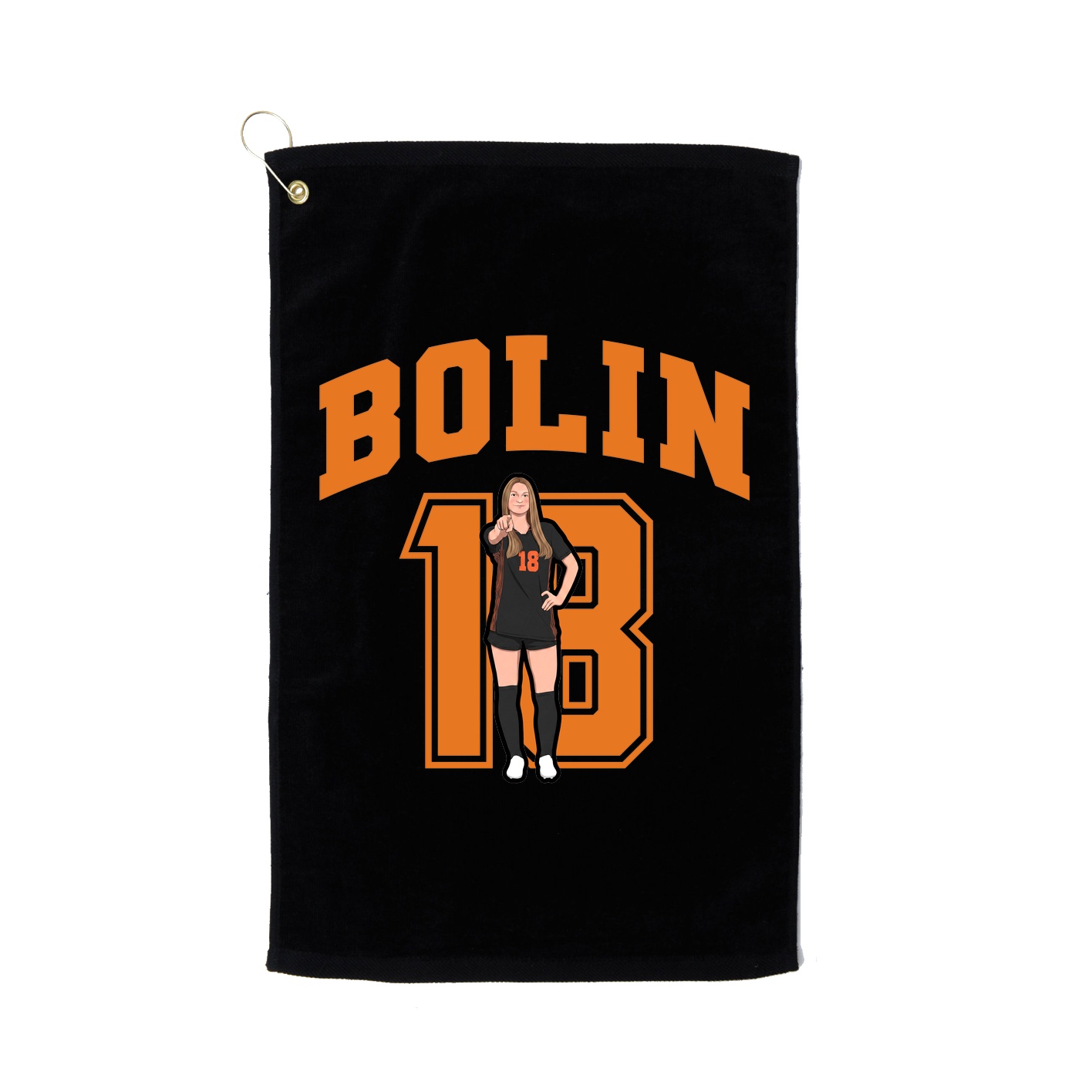 Golf Towel — Number in Black