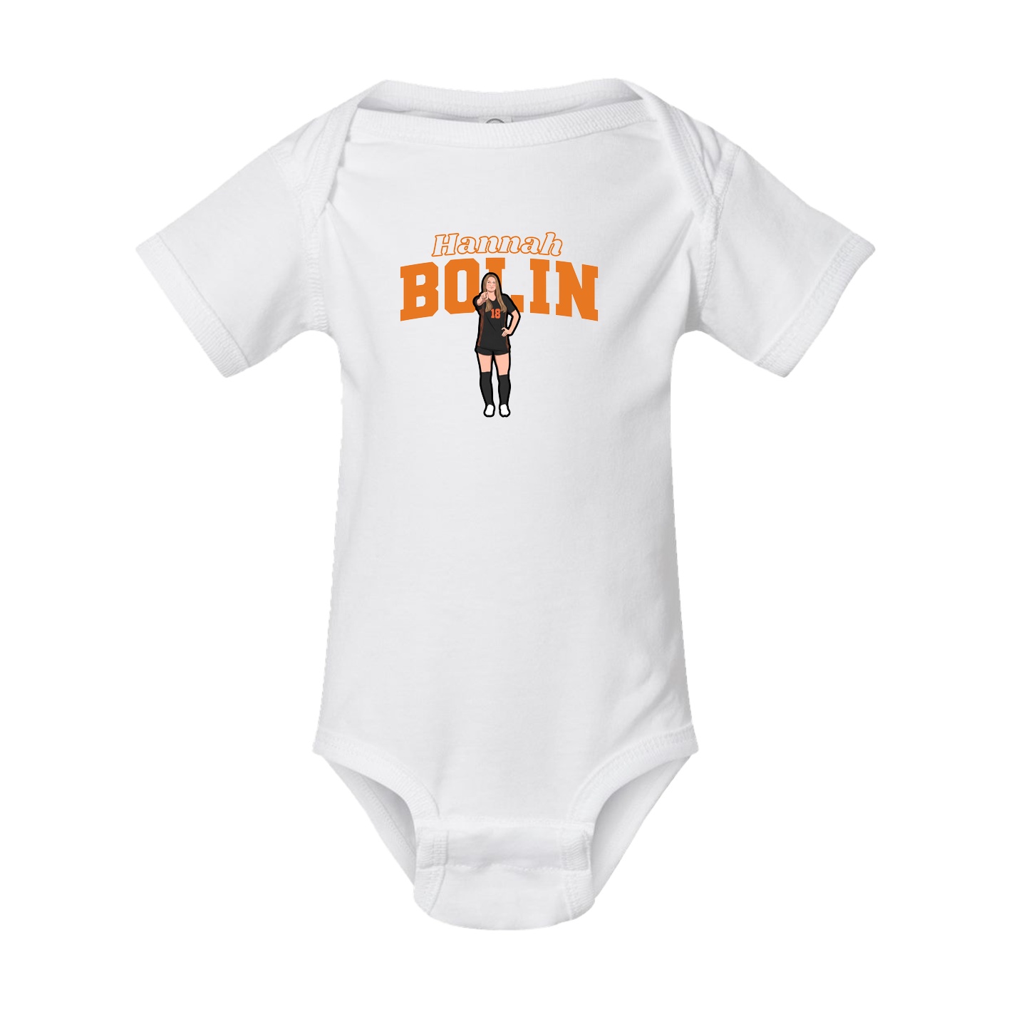 Baby Onesie — Name Arch in White