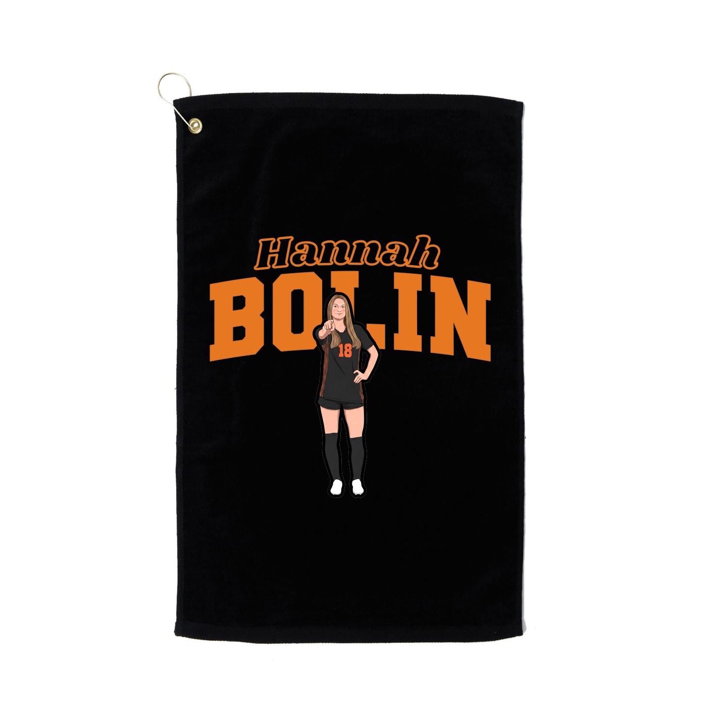 Golf Towel — Name Arch in Black