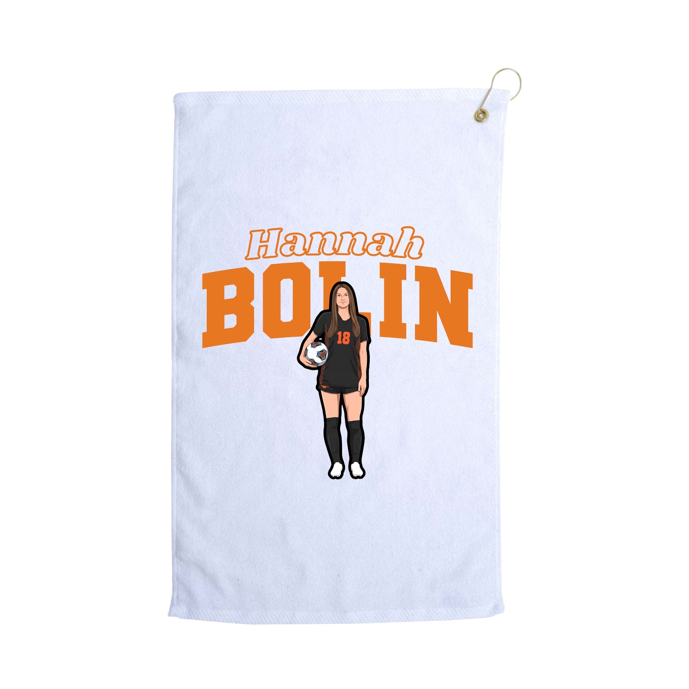 Golf Towel — Name Arch in White
