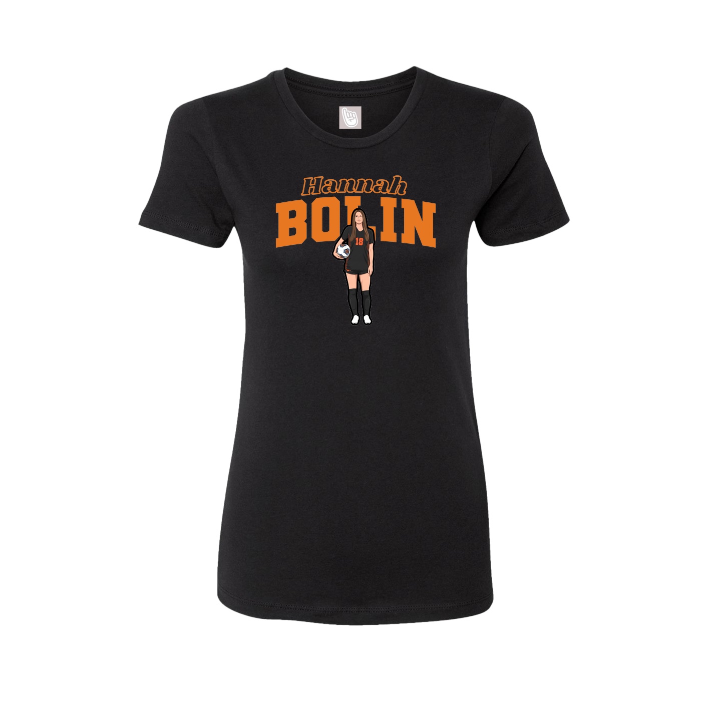 Fitted Women's Tee — Name Arch in Black