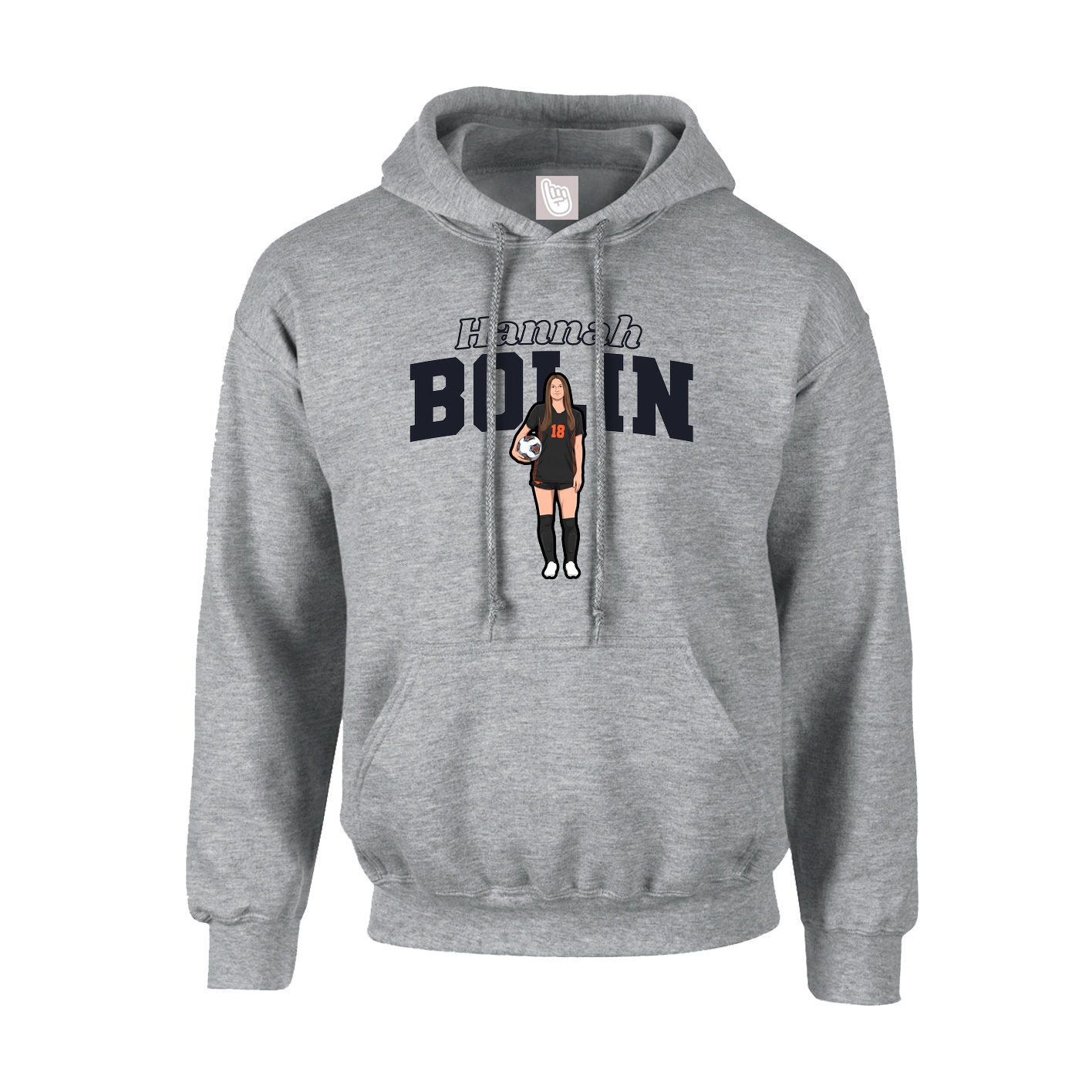 Youth Hoodie — Name Arch in Grey