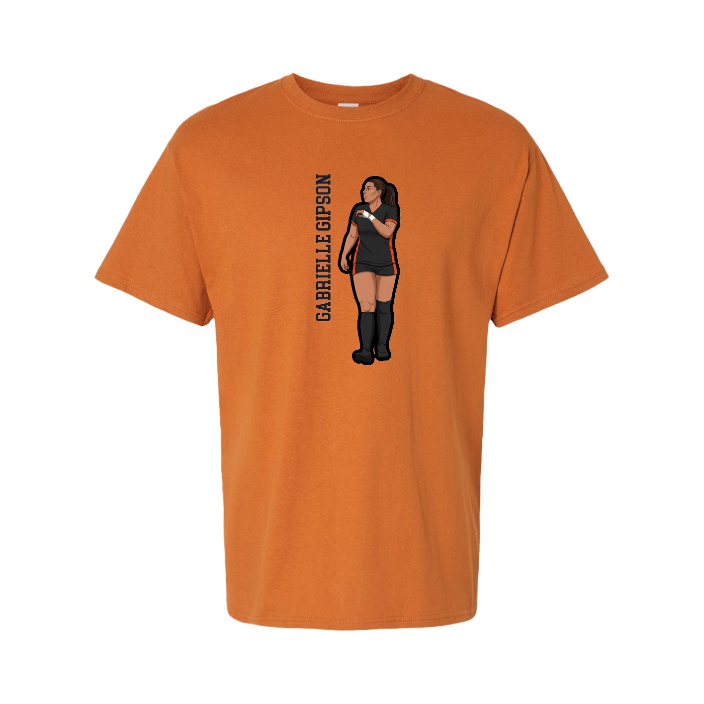 Tee — Name Vertical in Orange