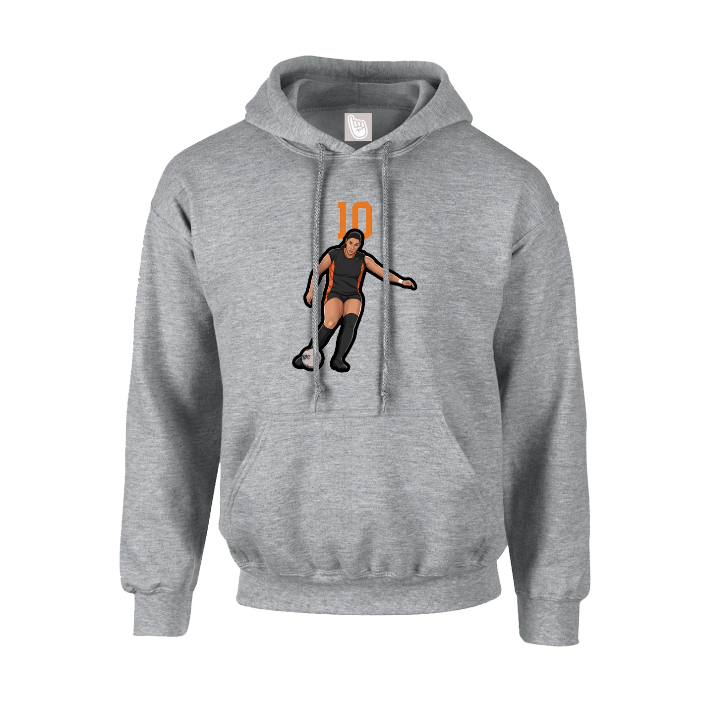 Youth Hoodie — Number Top in Grey