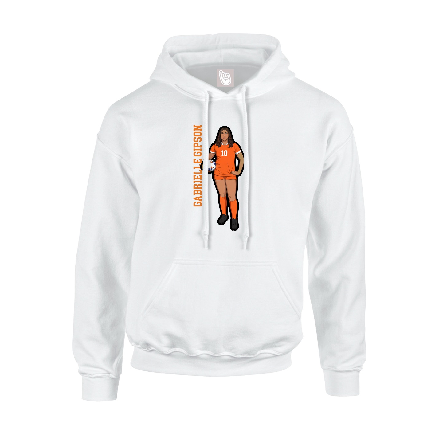 Hoodie — Name Vertical in White