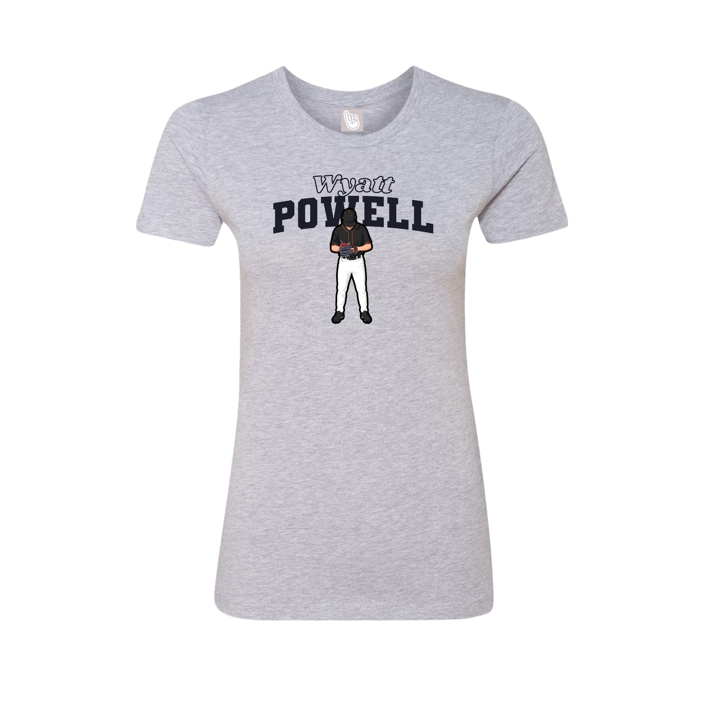 Womens Tee — Name Arch in Grey