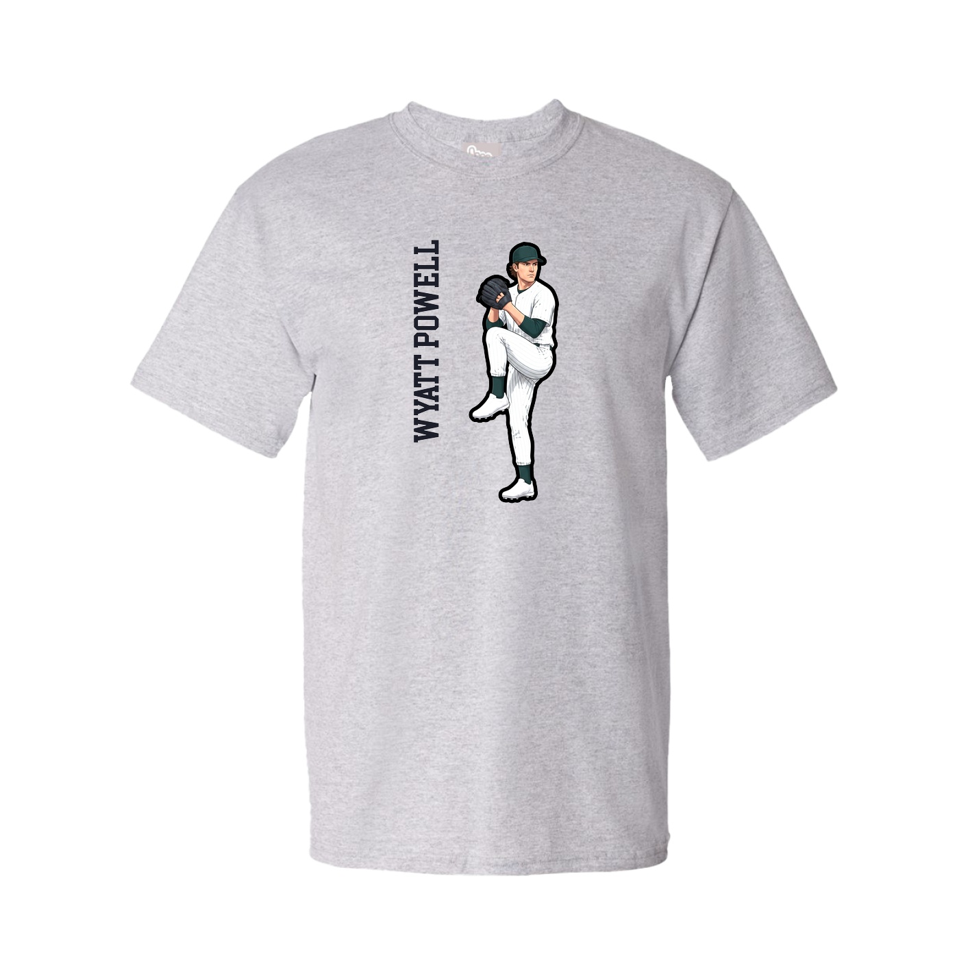Tee — Name Vertical in Grey