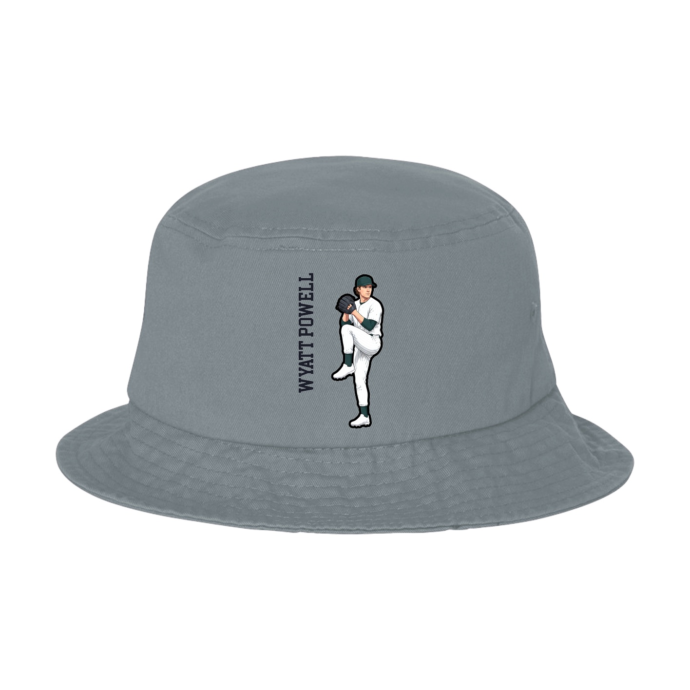 Bucket Cap — Name Vertical in Grey