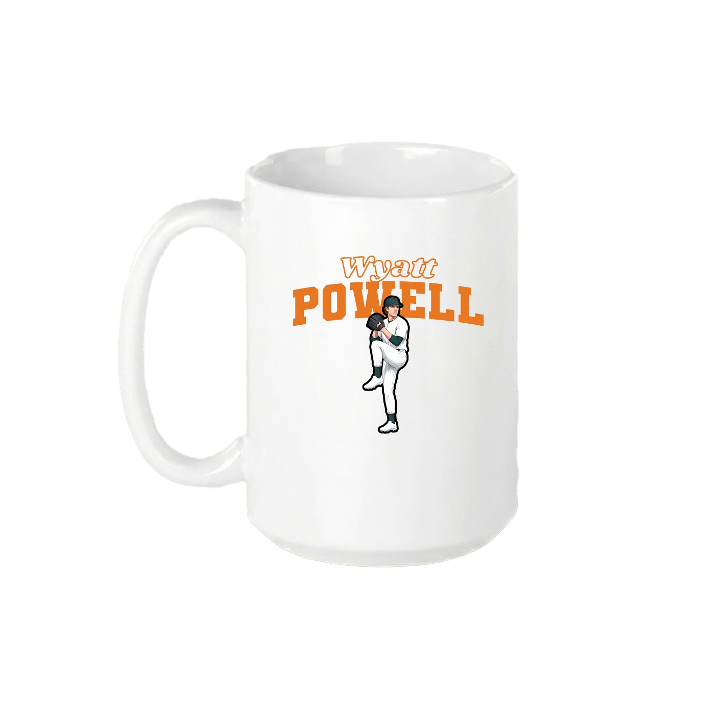 15oz Coffee Mug — Name Arch in White