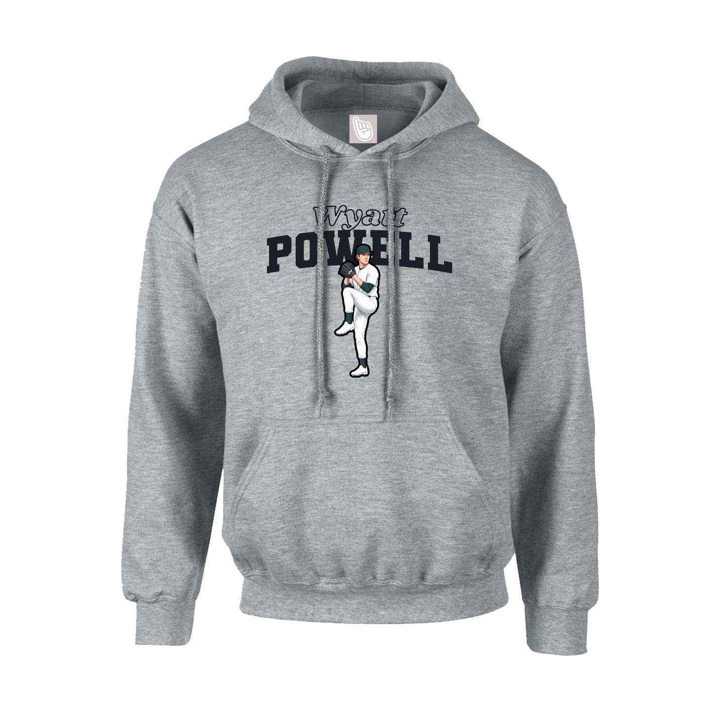 Hoodie — Name Arch in Grey