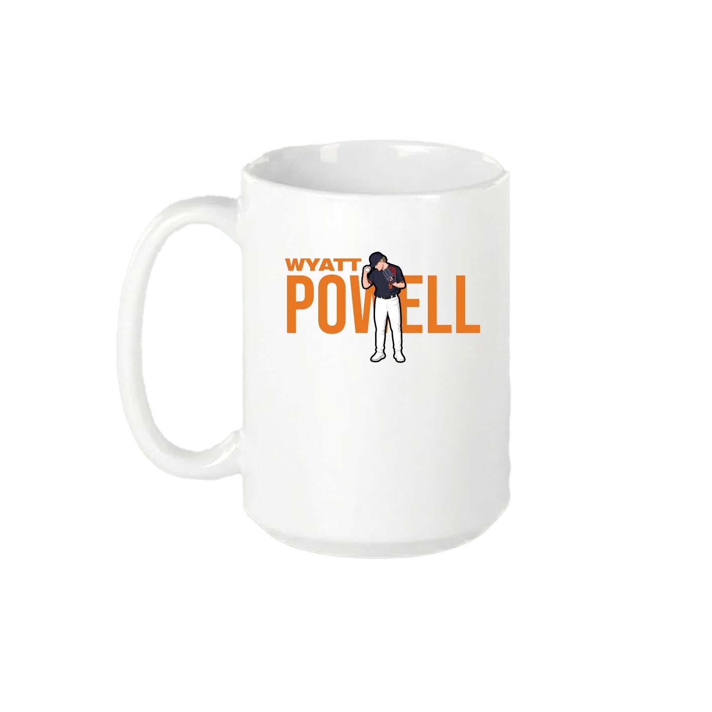 15oz Coffee Mug — Player Name in White