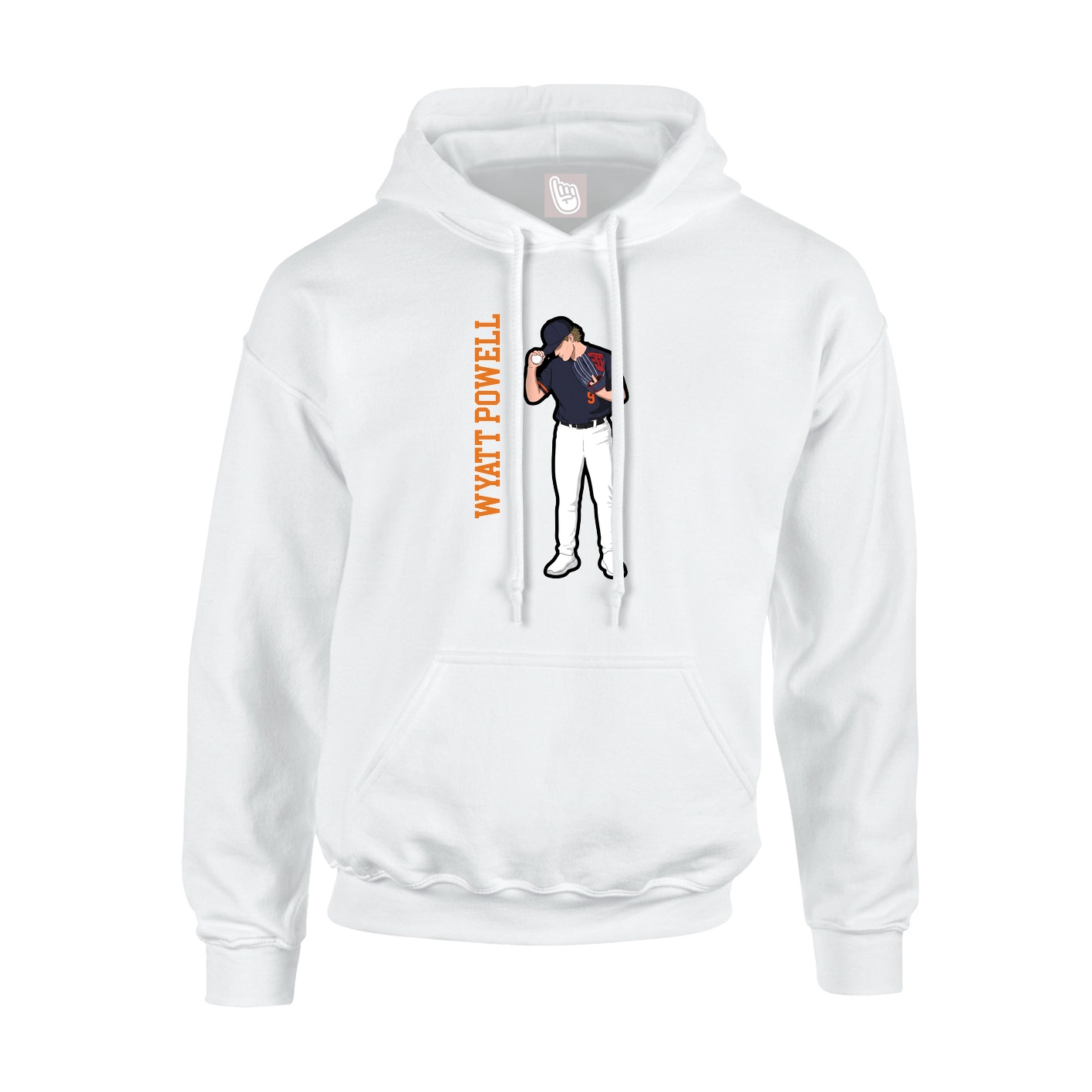 Youth Hoodie — Name Vertical in White