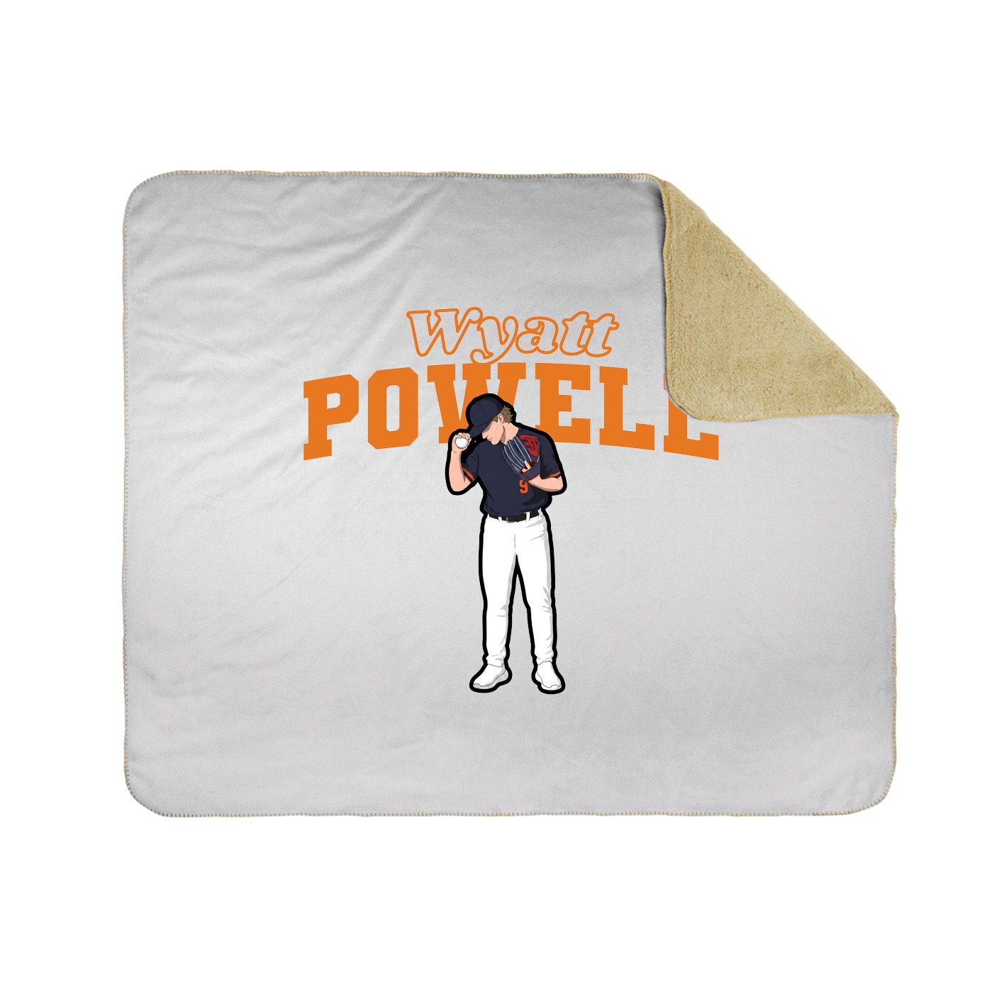 Throw Blanket — Name Arch in White