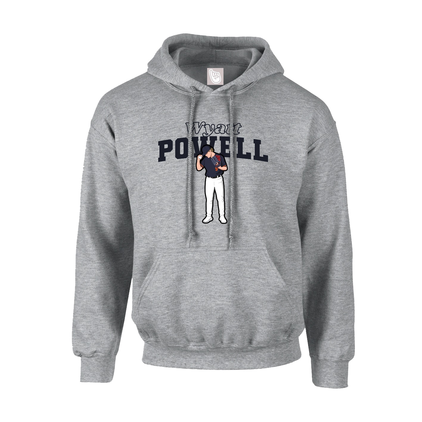 Youth Hoodie — Name Arch in Grey