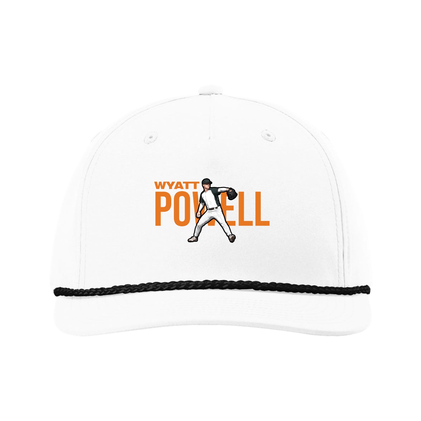 Five-Panel Classic Rope Cap — Player Name in White