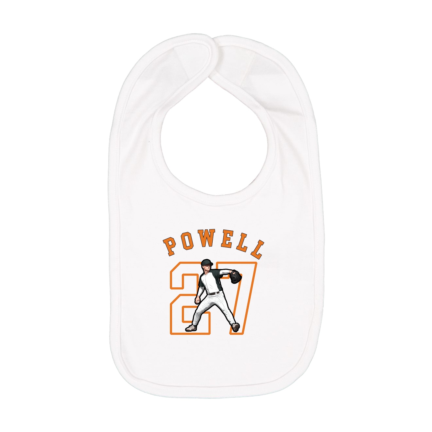 Infant Bib — Shirsey Arch in White