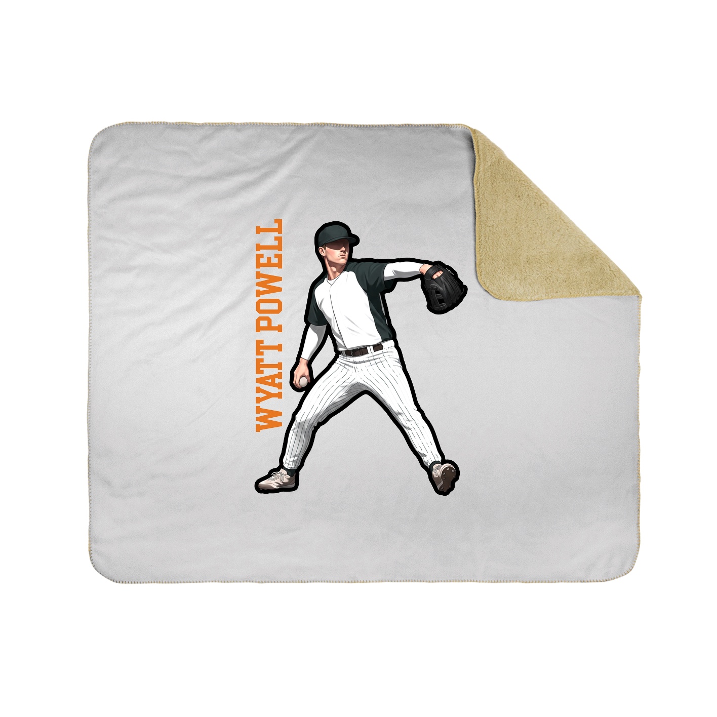 Throw Blanket — Name Vertical in White