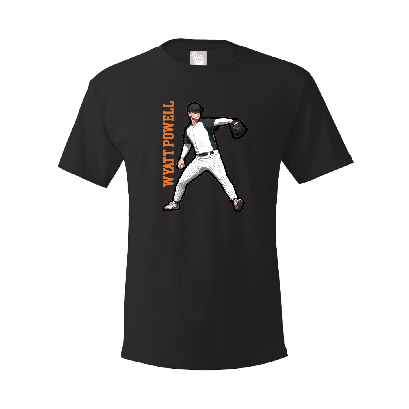 Youth Tee — Name Vertical in Black