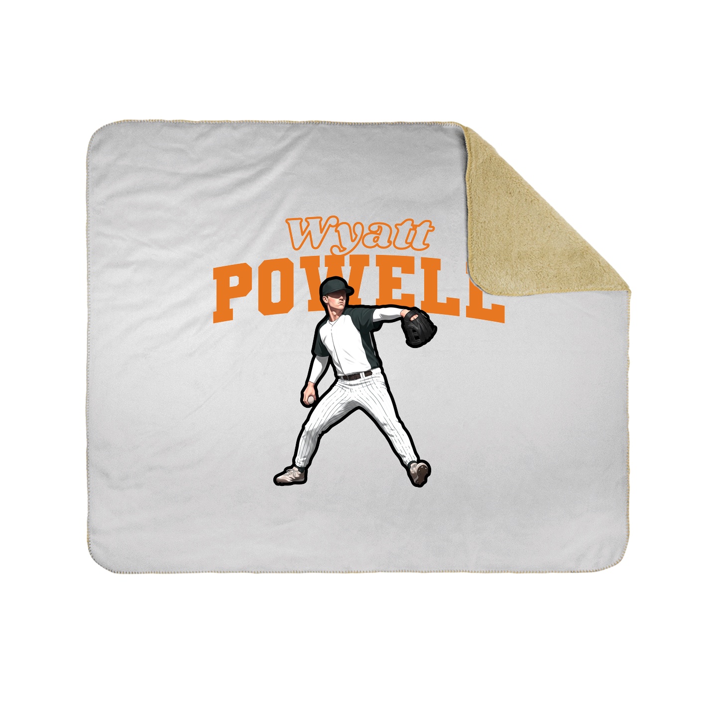 Throw Blanket — Name Arch in White