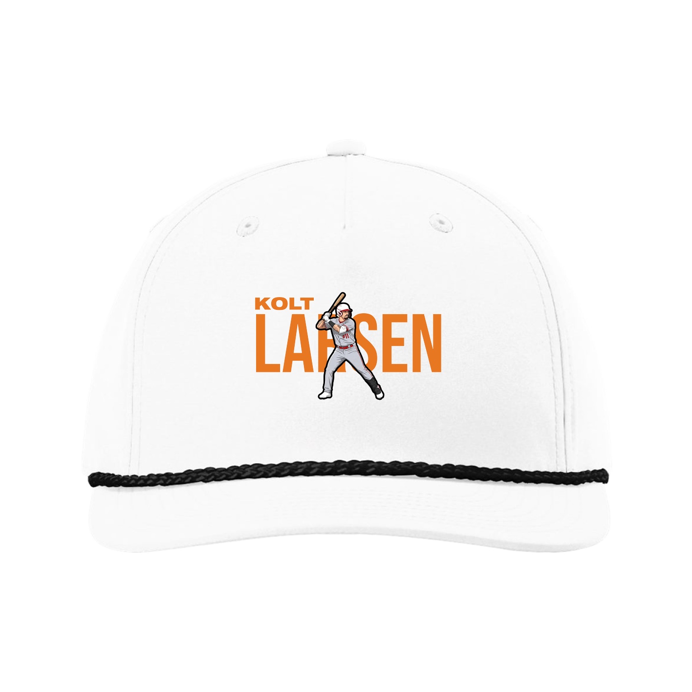 Five-Panel Classic Rope Cap — Player Name in White