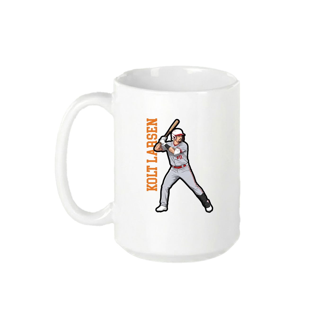 15oz Coffee Mug — Name Vertical in White