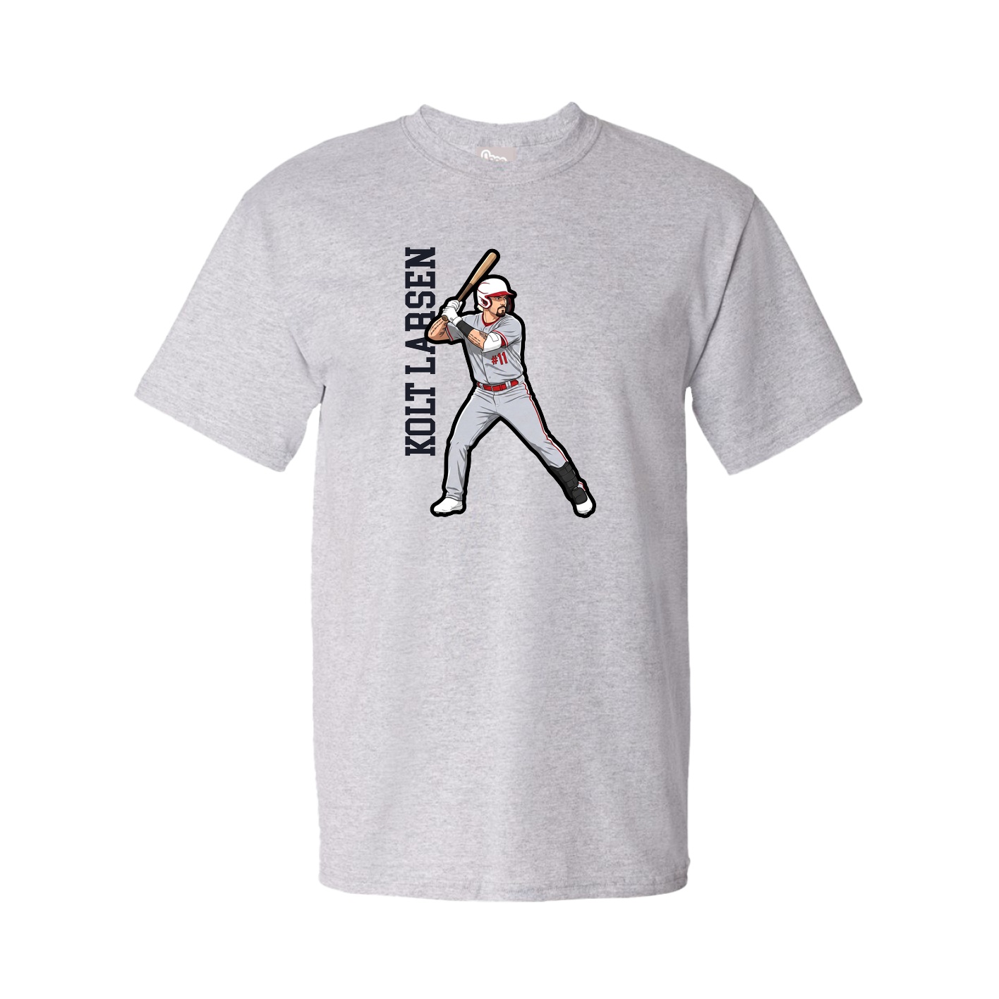 Tee — Name Vertical in Grey